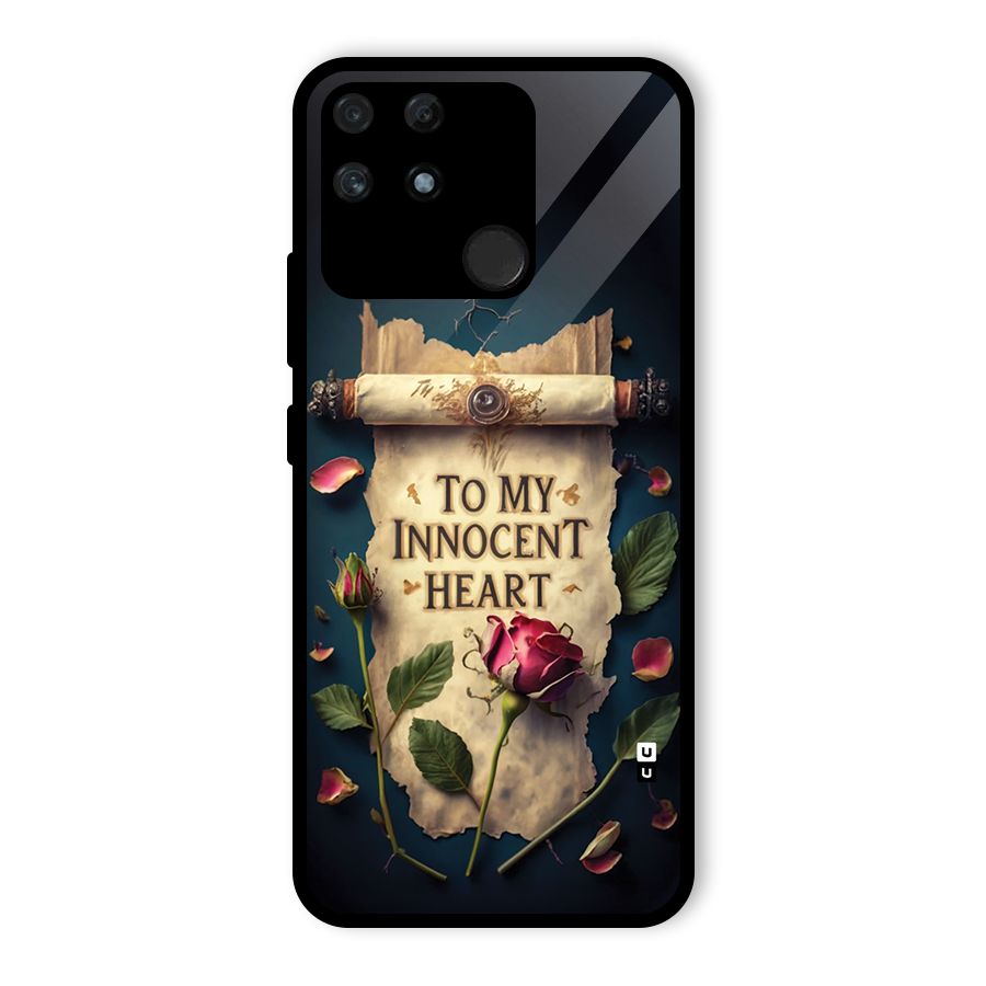 Innocence Of Heart Glass Back Case for Realme Narzo 50A