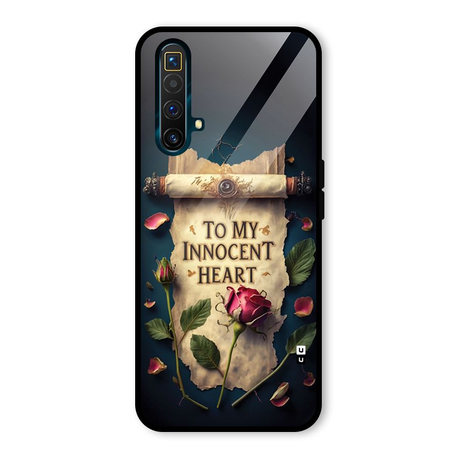 Innocence Of Heart Glass Back Case for Realme X3