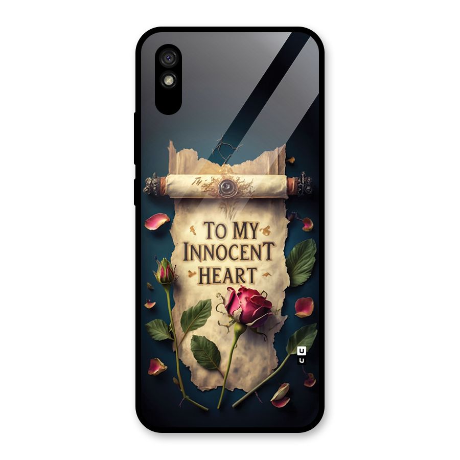 Innocence Of Heart Glass Back Case for Redmi 9A