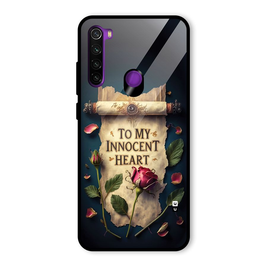 Innocence Of Heart Glass Back Case for Redmi Note 8