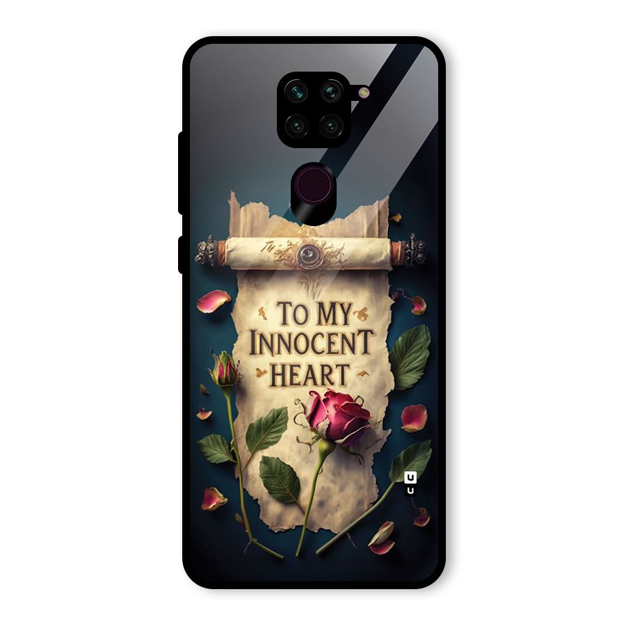 Innocence Of Heart Glass Back Case for Redmi Note 9