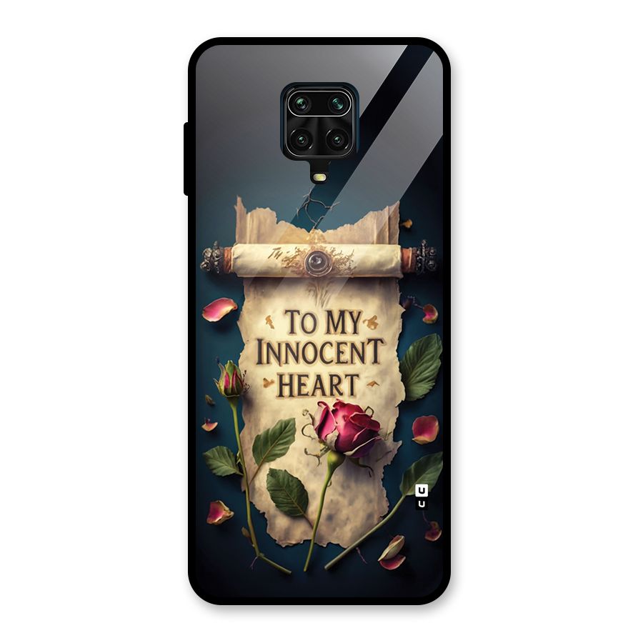 Innocence Of Heart Glass Back Case for Redmi Note 9 Pro