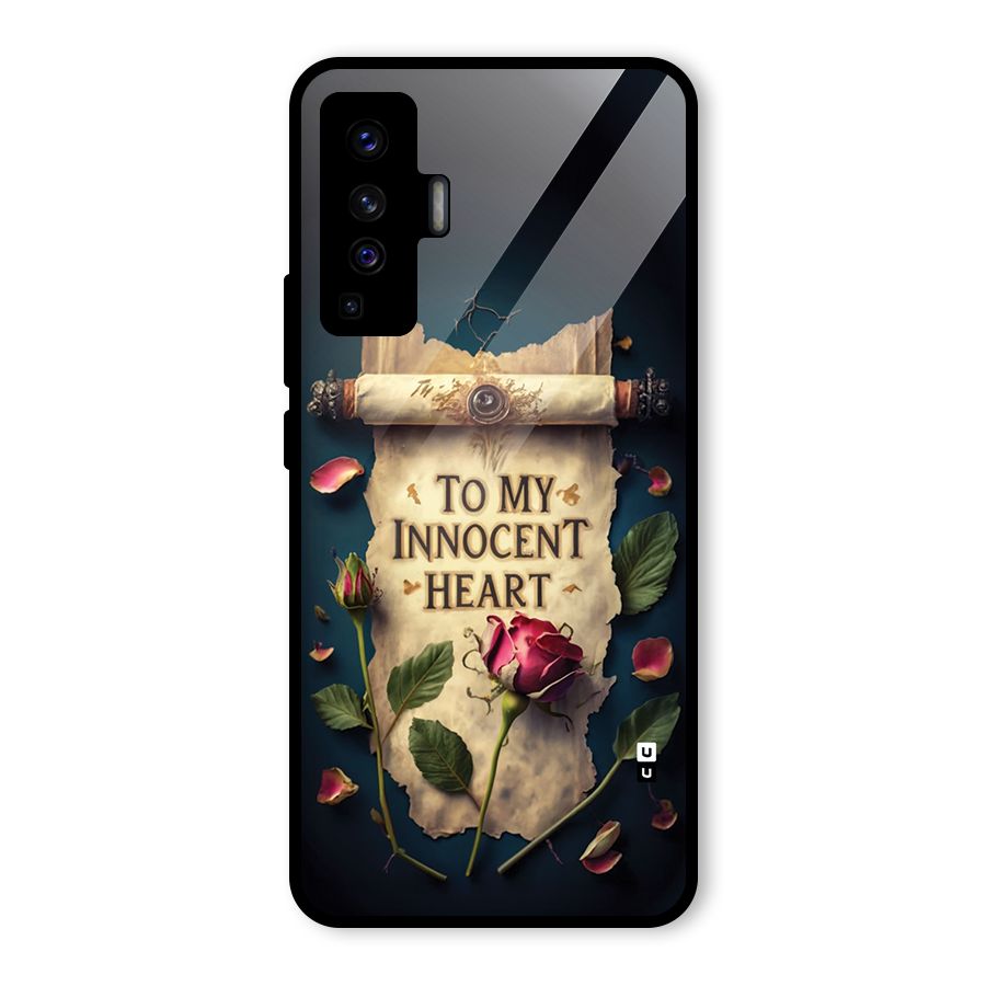 Innocence Of Heart Glass Back Case for Vivo X50