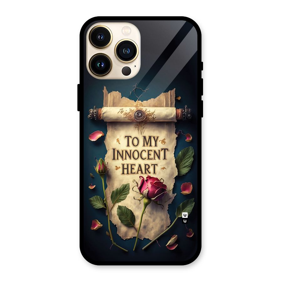 Innocence Of Heart Glass Back Case for iPhone 13 Pro Max