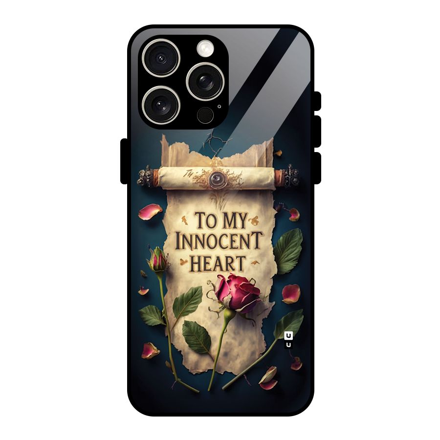Innocence Of Heart Glass Back Case for iPhone 15 Pro Max