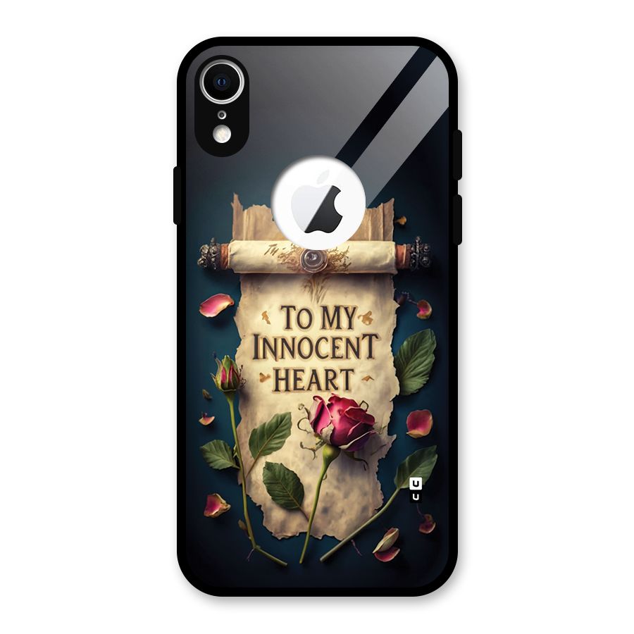 Innocence Of Heart Glass Back Case for iPhone XR Logo Cut