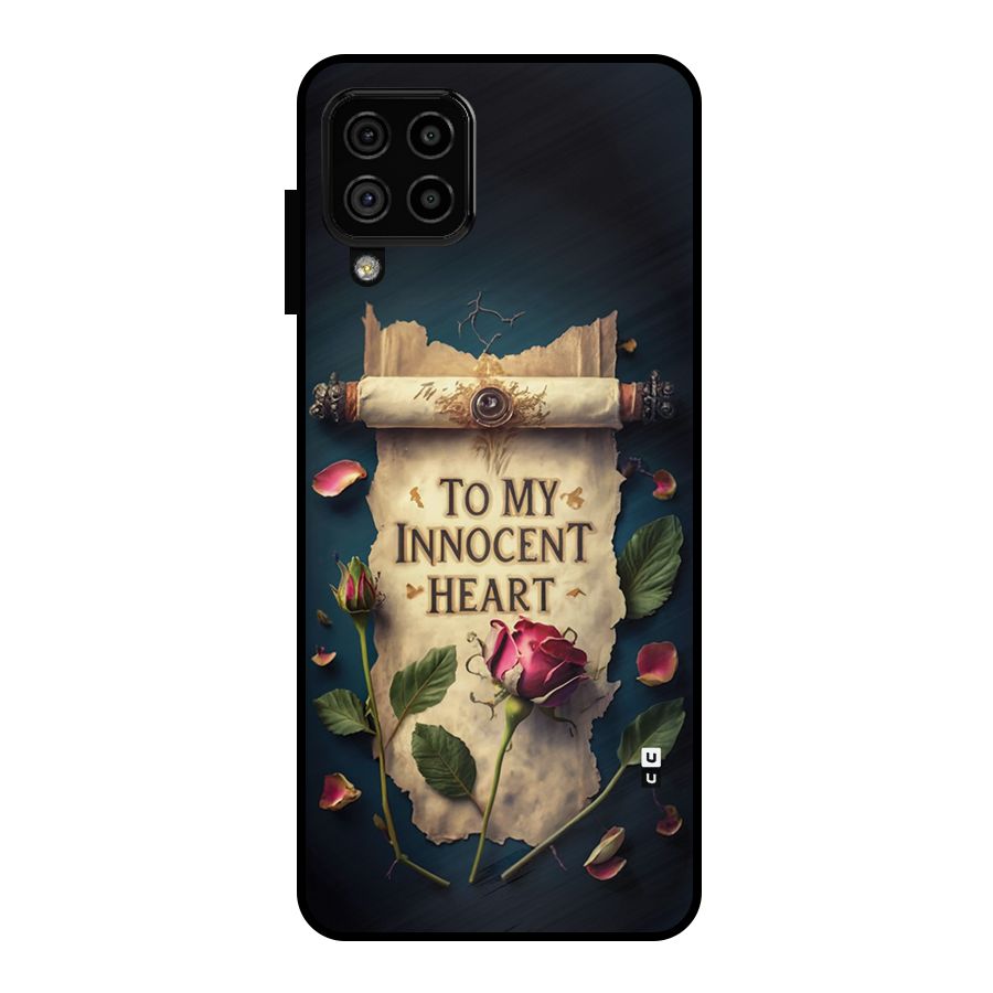 Innocence Of Heart Metal Back Case for Galaxy A22 4G