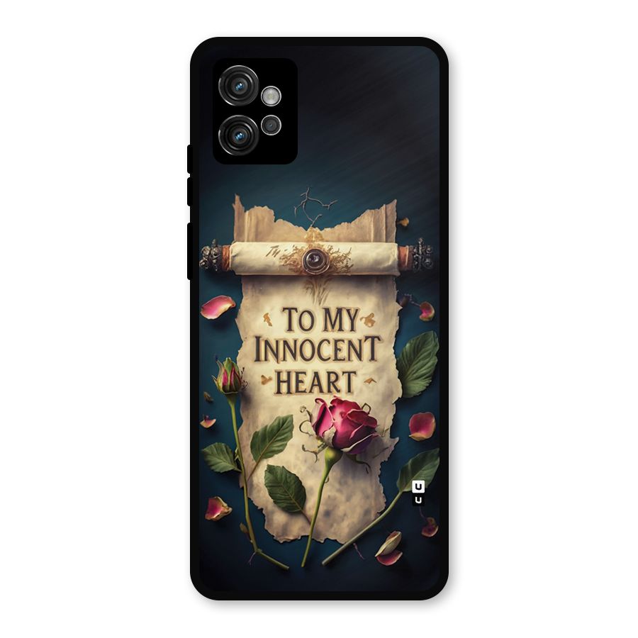 Innocence Of Heart Metal Back Case for Moto G32