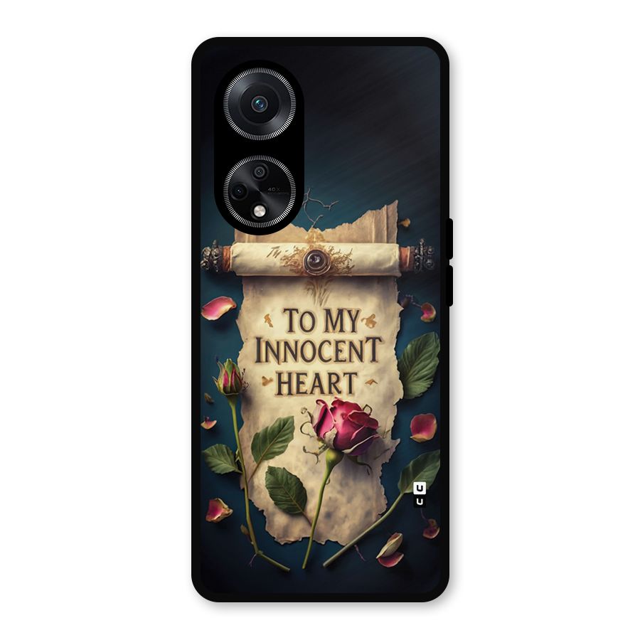 Innocence Of Heart Metal Back Case for Oppo F23
