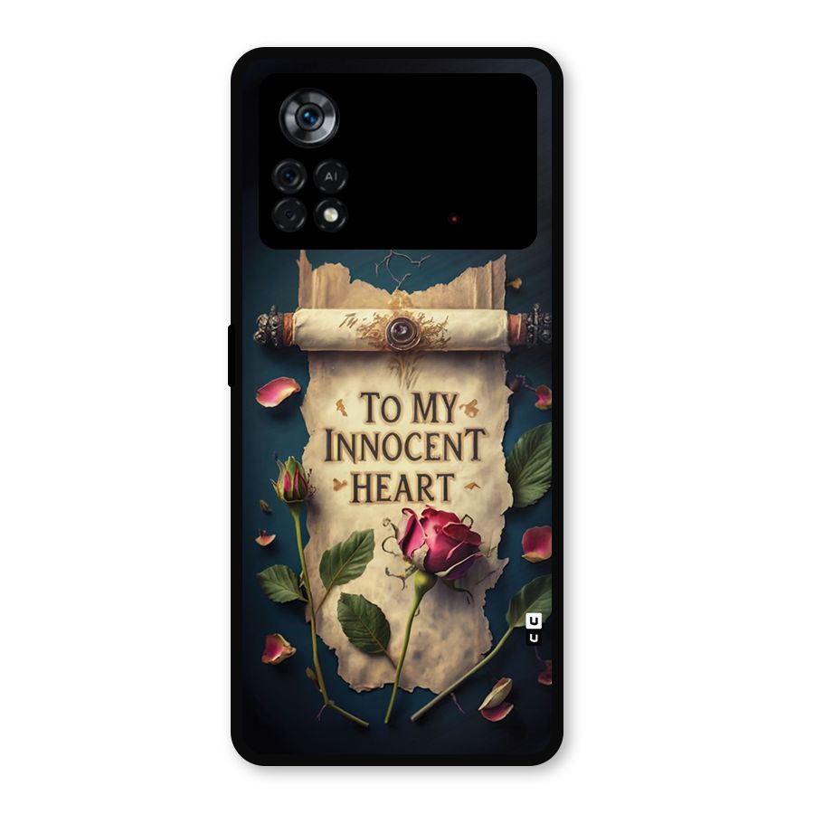 Innocence Of Heart Metal Back Case for Poco X4 Pro 5G
