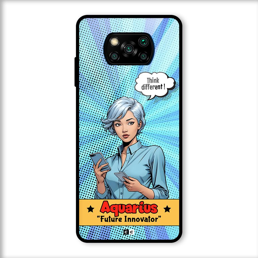 Innovative Aquarius Glass Back Case for Poco X3