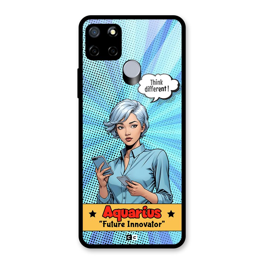 Innovative Aquarius Glass Back Case for Realme Narzo 30A