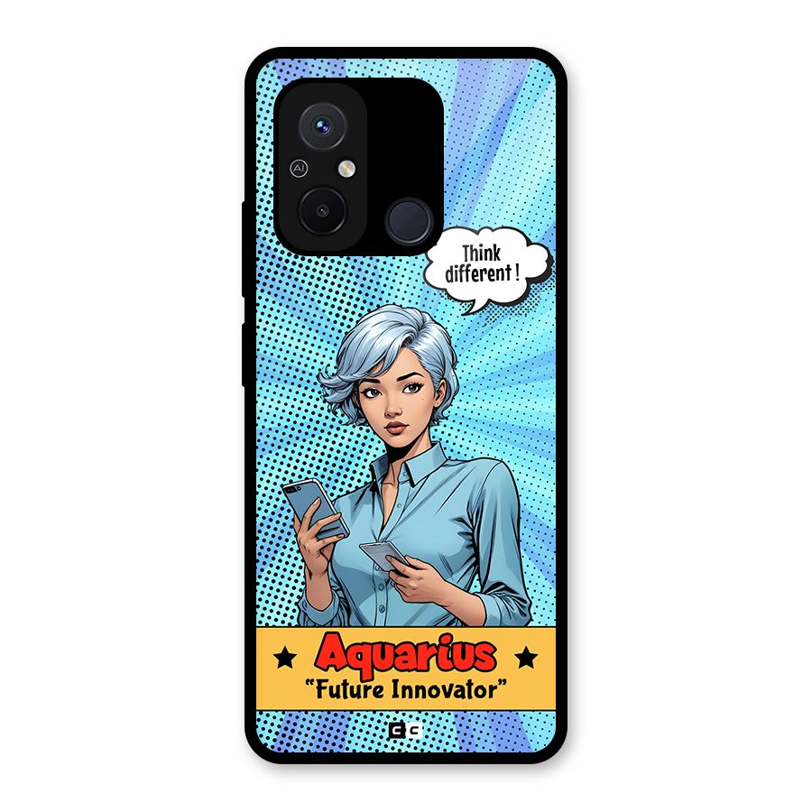 Innovative Aquarius Glass Back Case for Redmi 12C