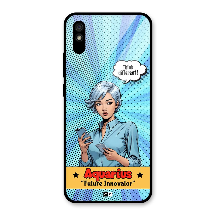 Innovative Aquarius Glass Back Case for Redmi 9A