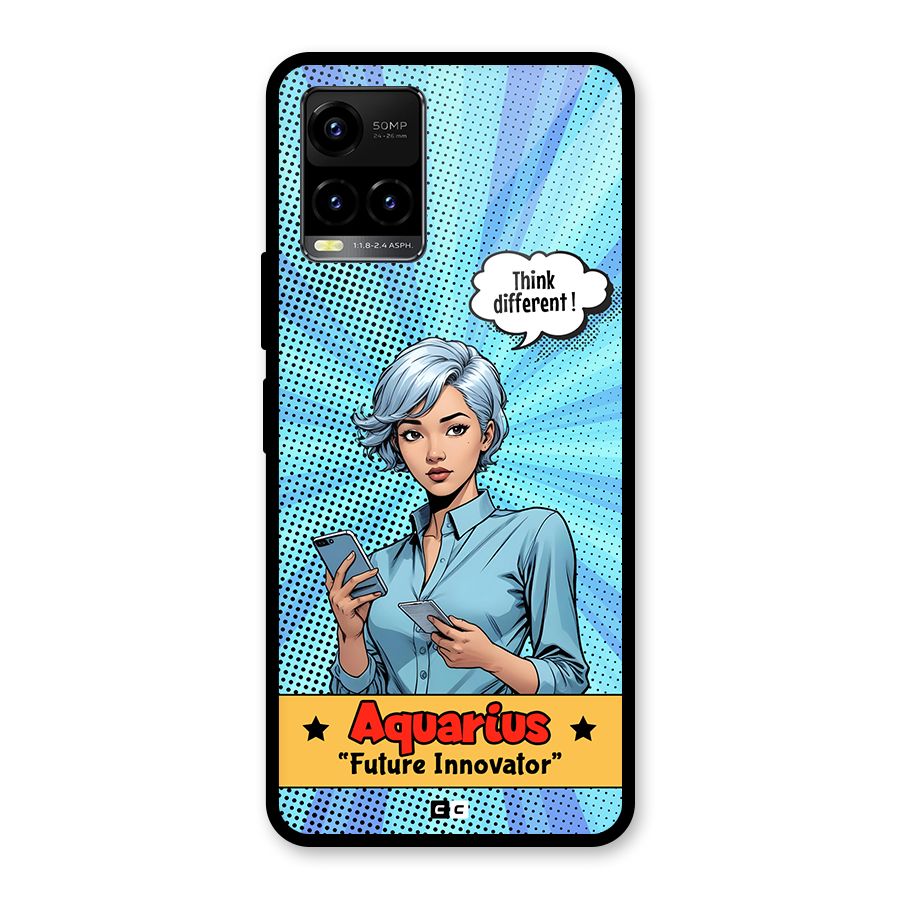 Innovative Aquarius Glass Back Case for Vivo Y21G