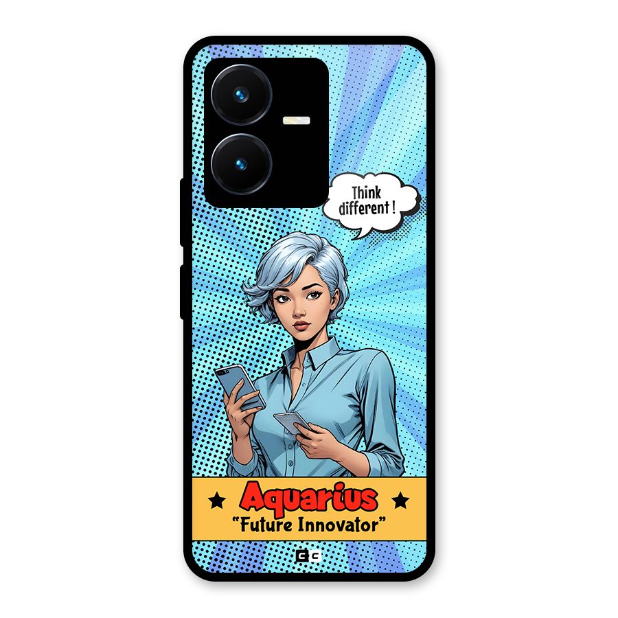 Innovative Aquarius Glass Back Case for Vivo Y22s