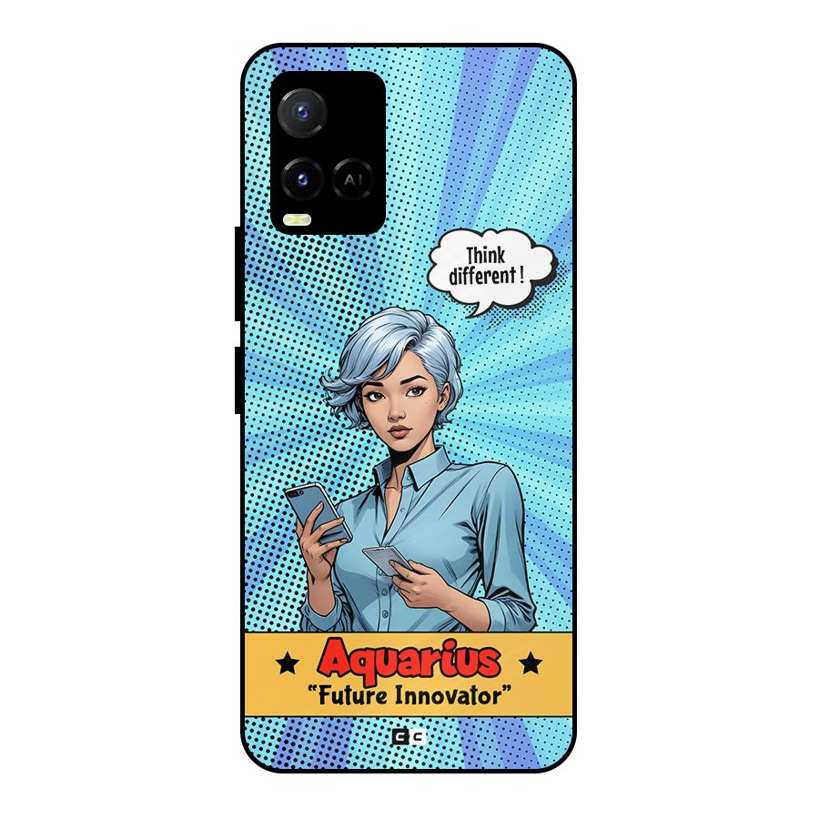 Innovative Aquarius Metal Back Case for Vivo Y33s