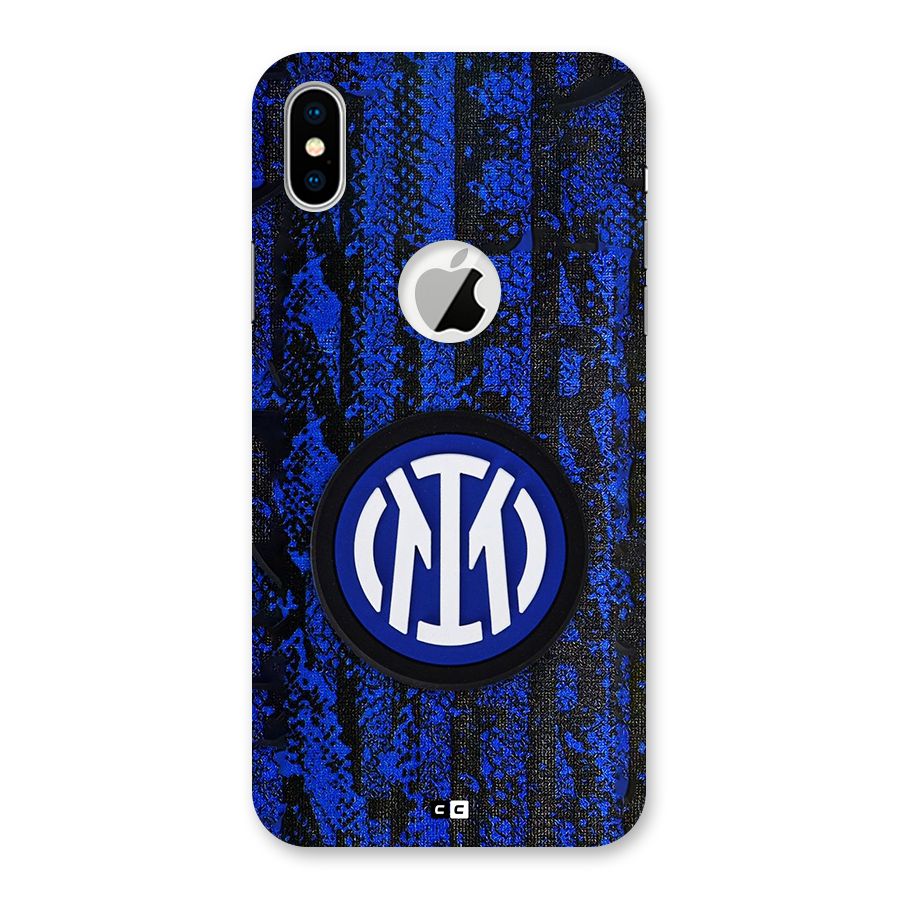 Inter Milan Texture Back Case for iPhone X Logo Cut