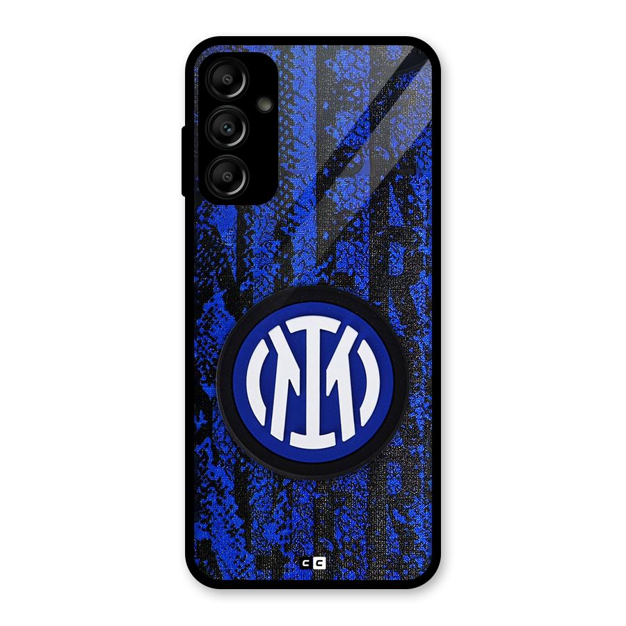 Inter Milan Texture Glass Back Case for Galaxy A14 5G