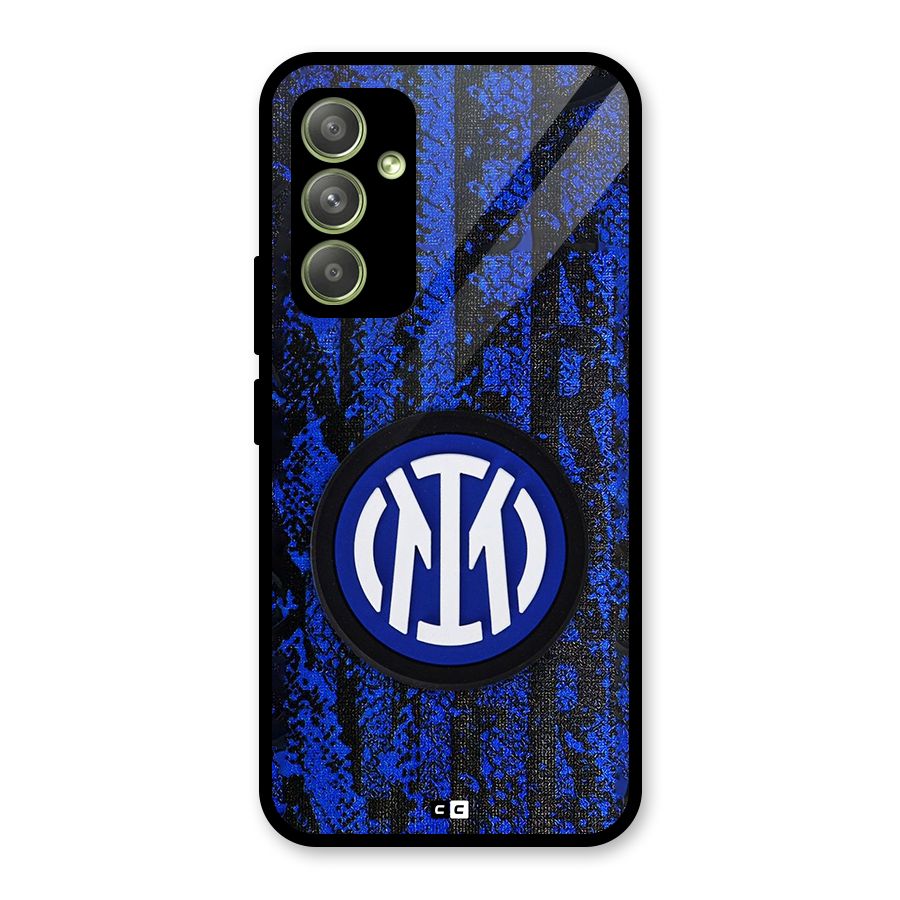 Inter Milan Texture Glass Back Case for Galaxy A54