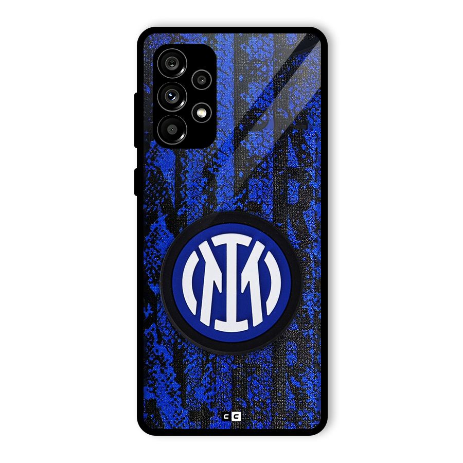 Inter Milan Texture Glass Back Case for Galaxy A73 5G