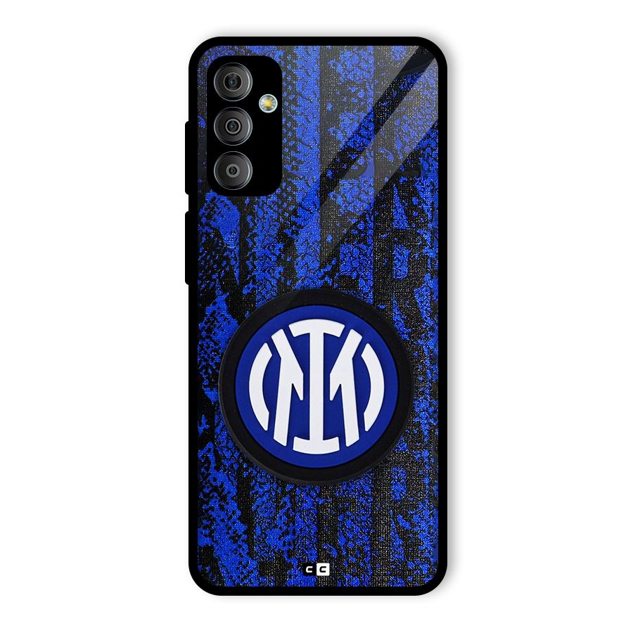 Inter Milan Texture Glass Back Case for Galaxy F23