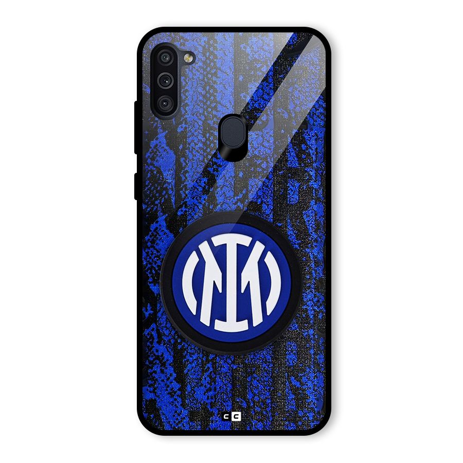 Inter Milan Texture Glass Back Case for Galaxy M11