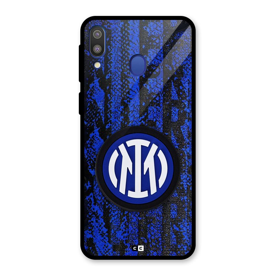 Inter Milan Texture Glass Back Case for Galaxy M20