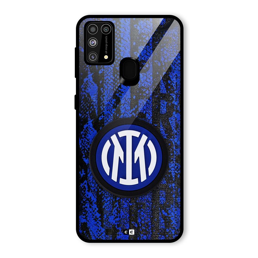 Inter Milan Texture Glass Back Case for Galaxy M31