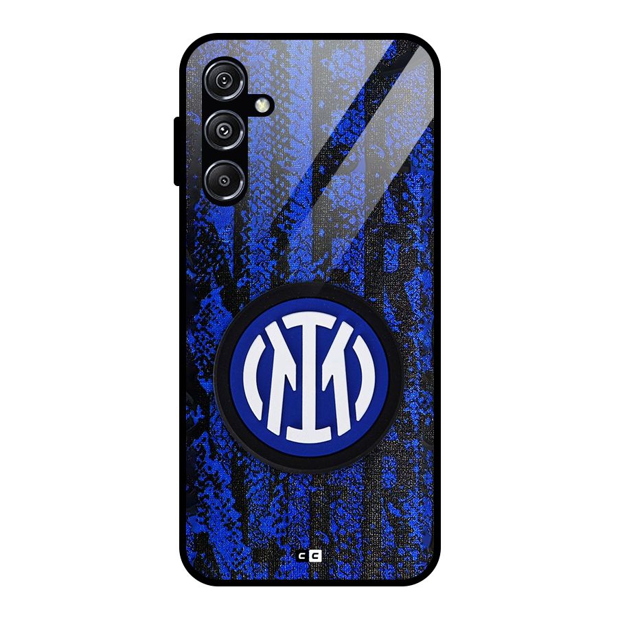 Inter Milan Texture Glass Back Case for Galaxy M34 5G