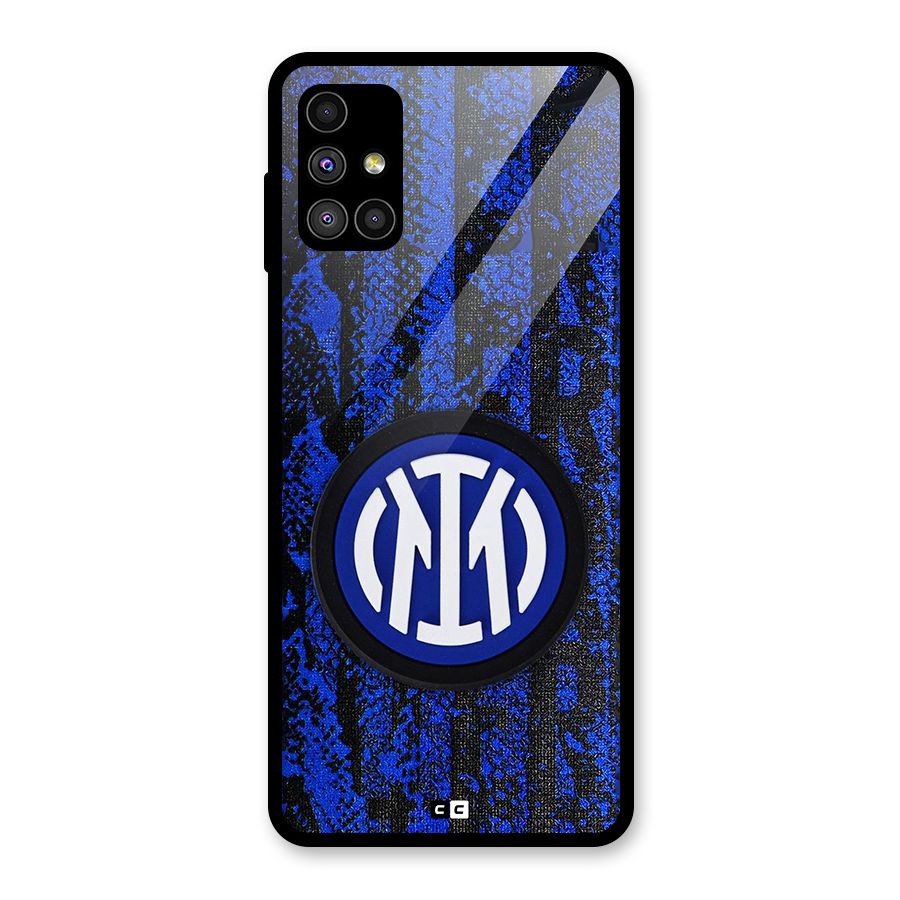 Inter Milan Texture Glass Back Case for Galaxy M51