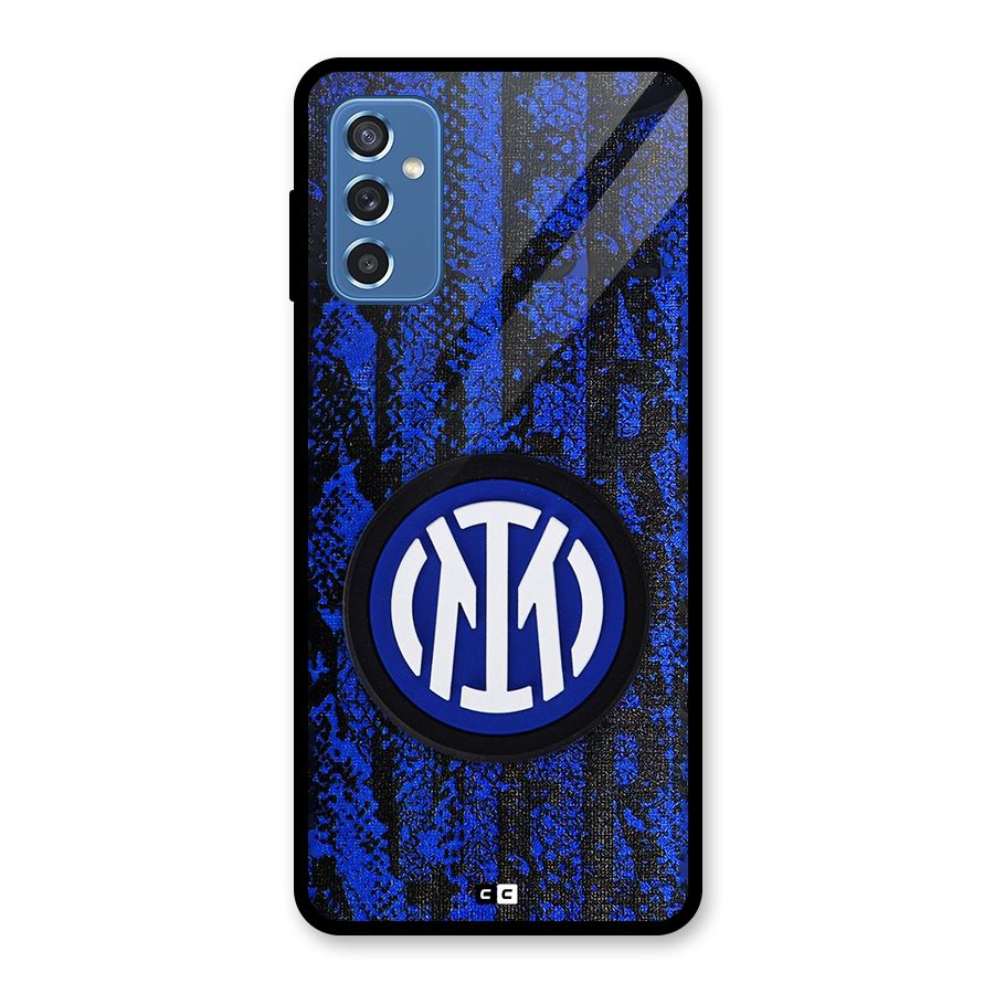 Inter Milan Texture Glass Back Case for Galaxy M52 5G