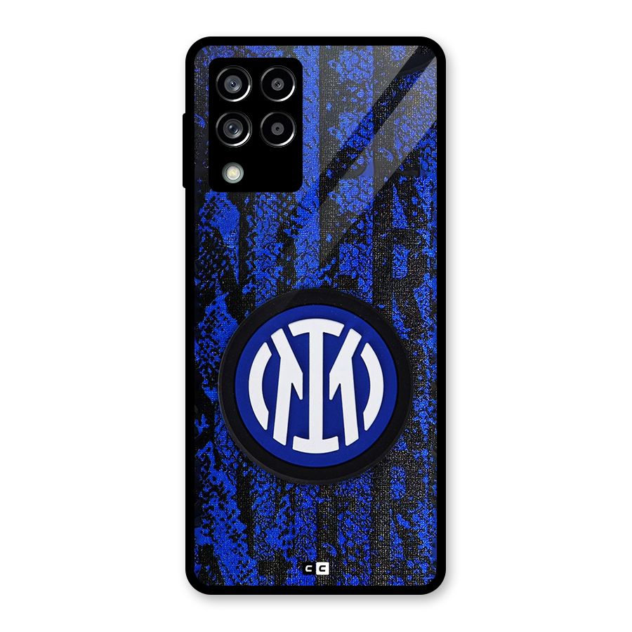 Inter Milan Texture Glass Back Case for Galaxy M53 5G