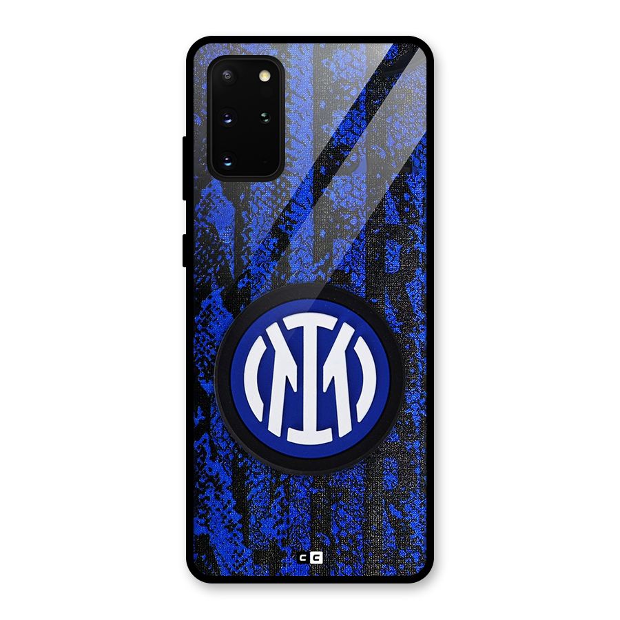 Inter Milan Texture Glass Back Case for Galaxy S20 Plus