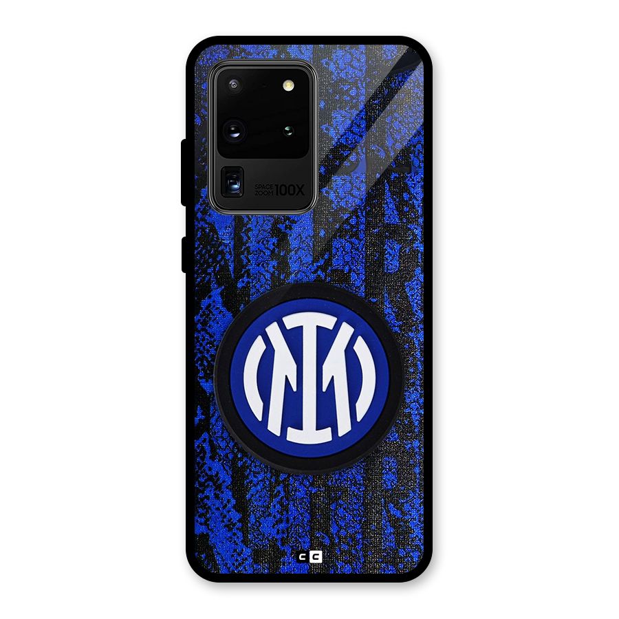 Inter Milan Texture Glass Back Case for Galaxy S20 Ultra