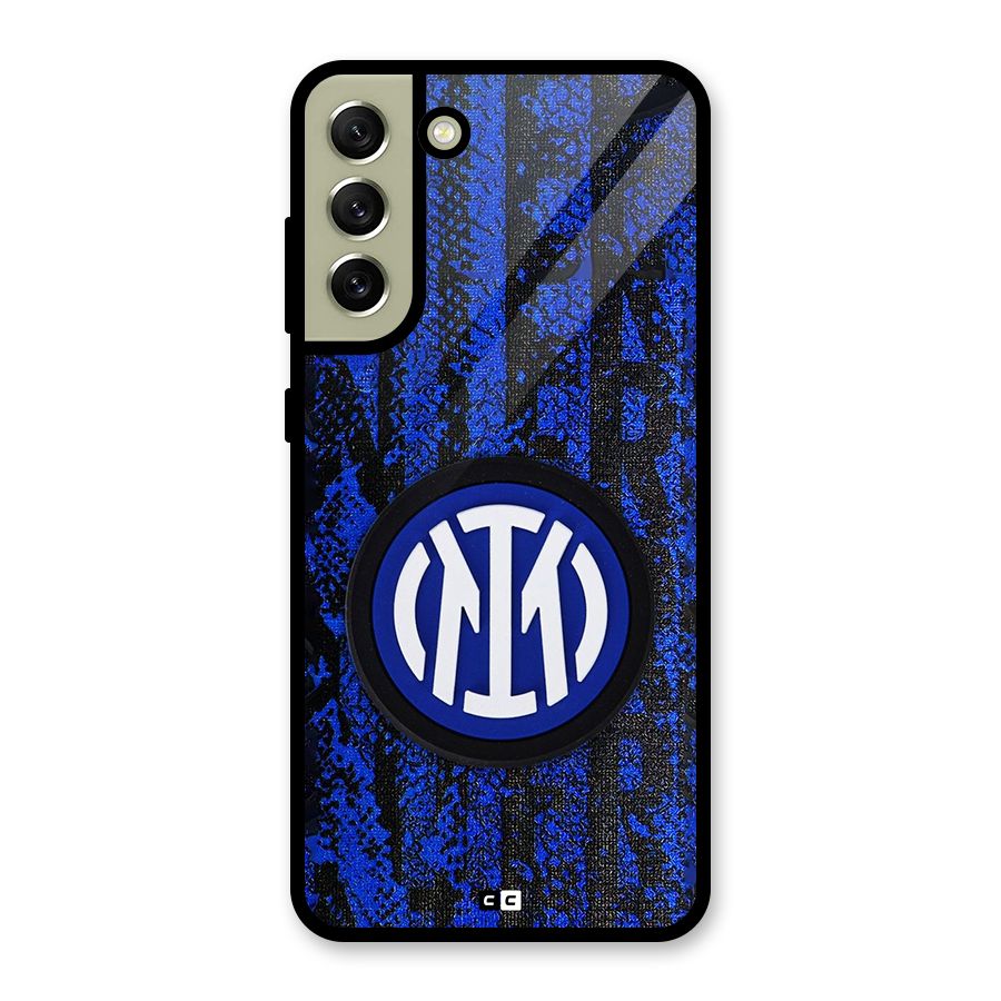 Inter Milan Texture Glass Back Case for Galaxy S21 FE 5G