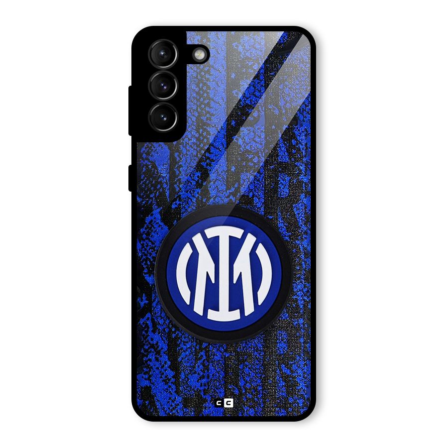 Inter Milan Texture Glass Back Case for Galaxy S21 Plus