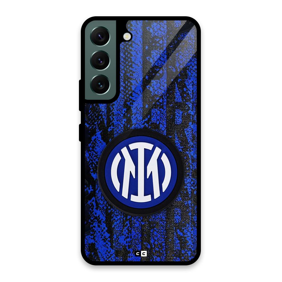 Inter Milan Texture Glass Back Case for Galaxy S22 5G