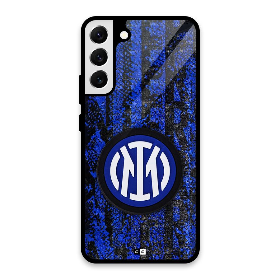Inter Milan Texture Glass Back Case for Galaxy S22 Plus 5G
