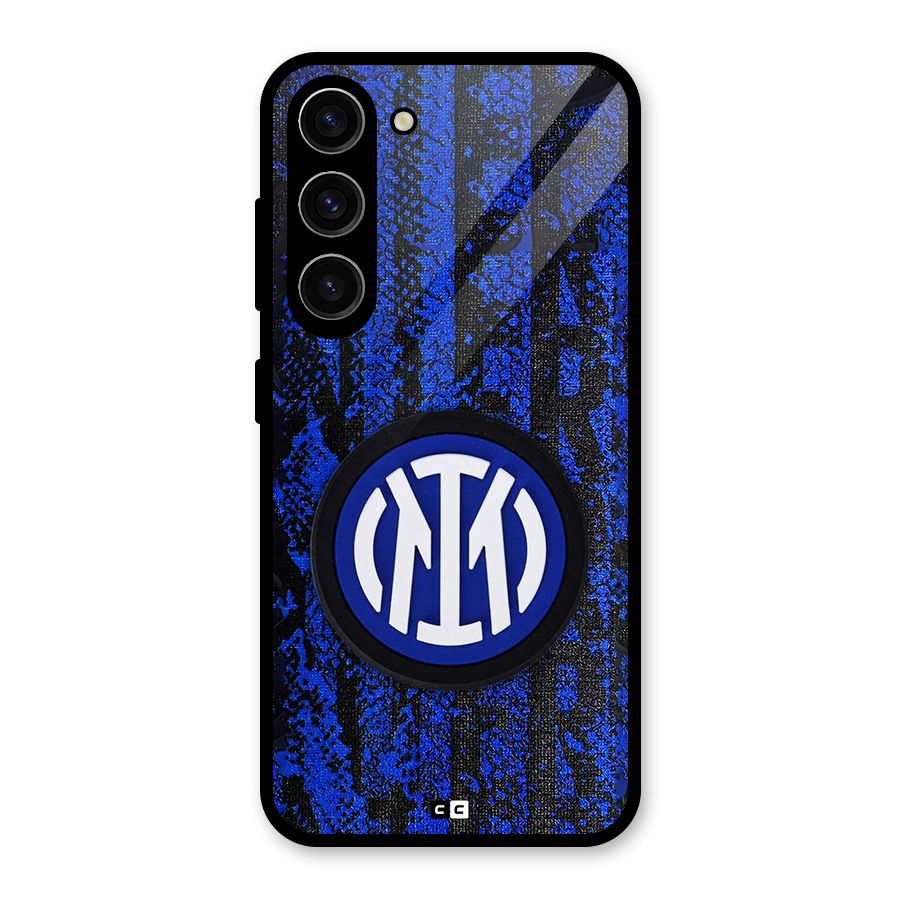 Inter Milan Texture Glass Back Case for Galaxy S23