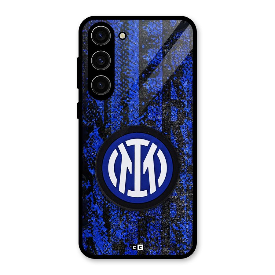 Inter Milan Texture Glass Back Case for Galaxy S23 Plus