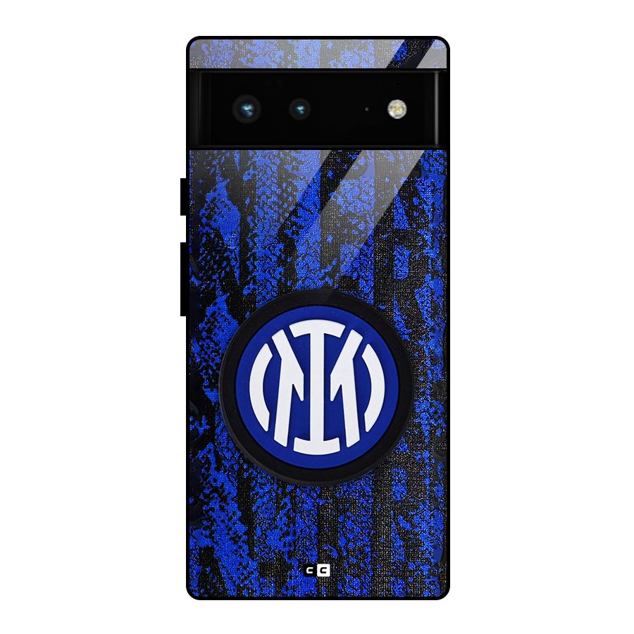 Inter Milan Texture Glass Back Case for Google Pixel 6