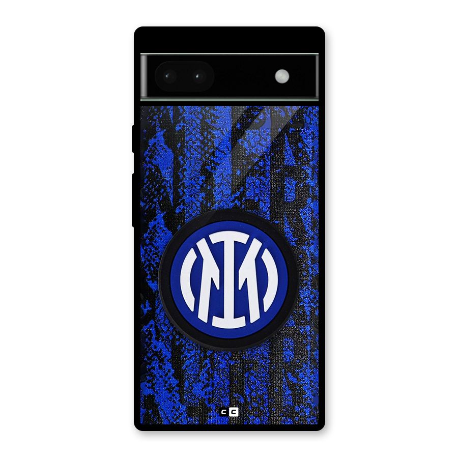 Inter Milan Texture Glass Back Case for Google Pixel 6a