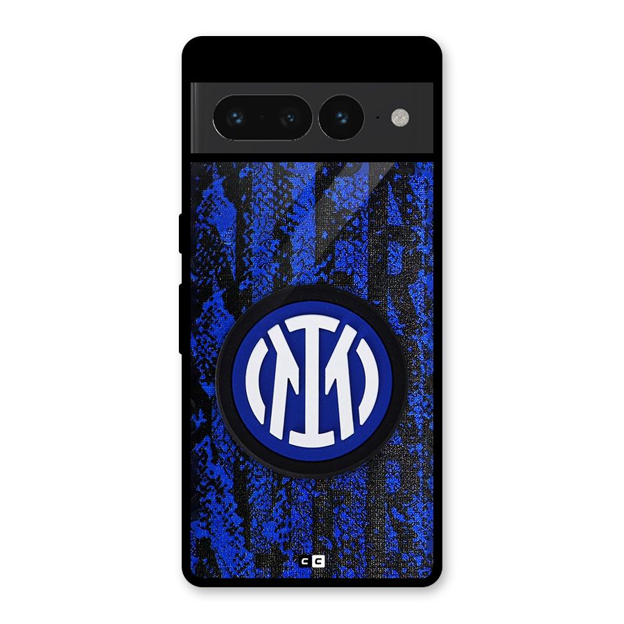 Inter Milan Texture Glass Back Case for Google Pixel 7 Pro
