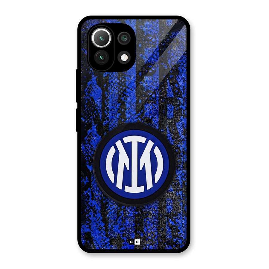 Inter Milan Texture Glass Back Case for Mi 11 Lite