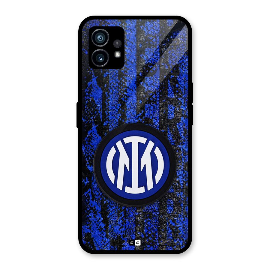 Inter Milan Texture Glass Back Case for Nothing Phone 1