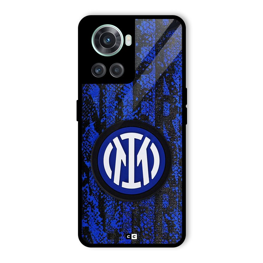 Inter Milan Texture Glass Back Case for OnePlus 10R