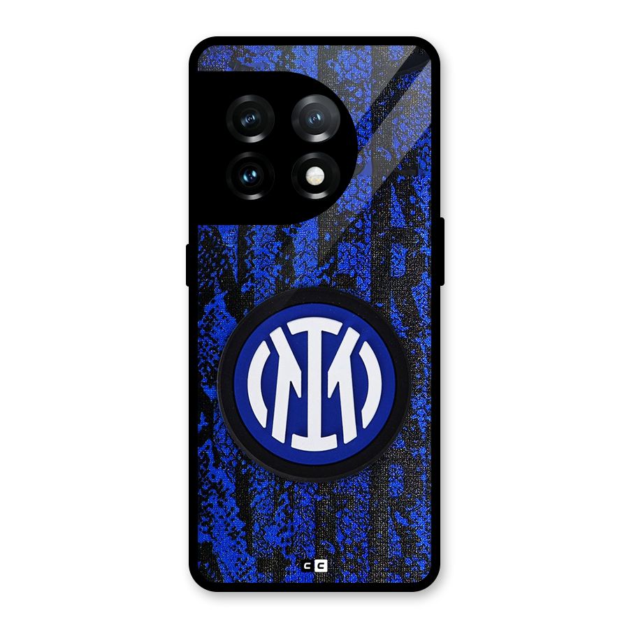 Inter Milan Texture Glass Back Case for OnePlus 11