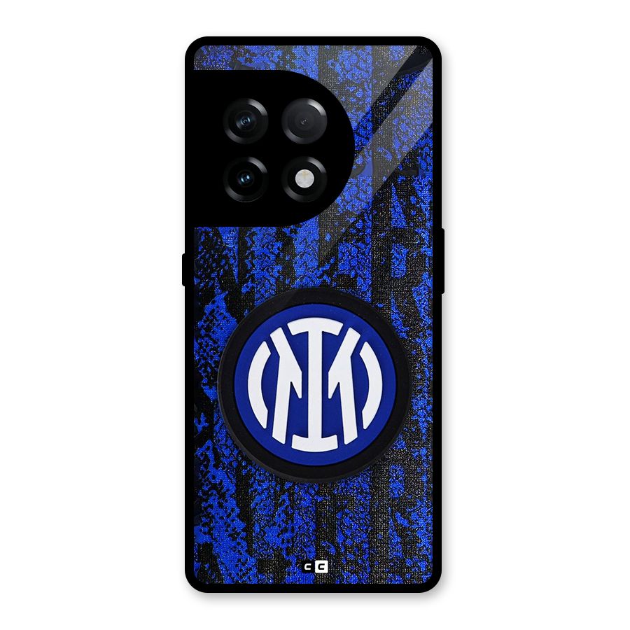 Inter Milan Texture Glass Back Case for OnePlus 11R