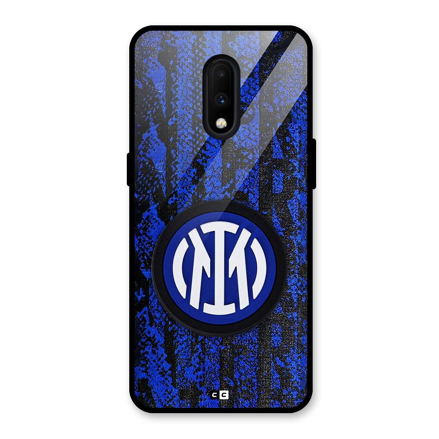 Inter Milan Texture Glass Back Case for OnePlus 7